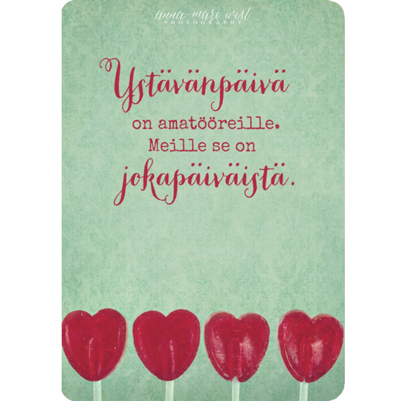 sydän tikkarit postikortti ystävänpäivä