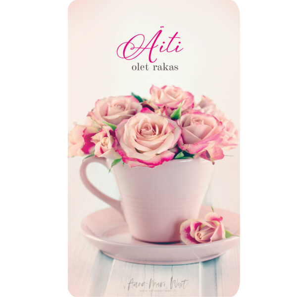 ruusukimppu kuppi vaaleanpunainen