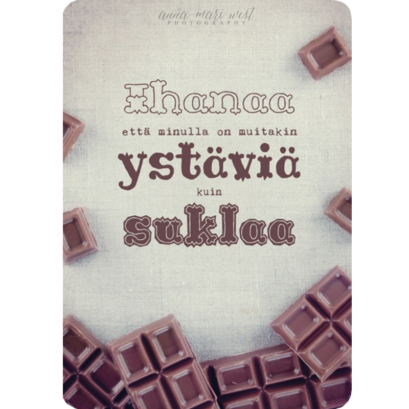 suklaa postikortti – ystävyys