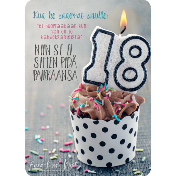 cupcake 18 syntymäpäivä juhla