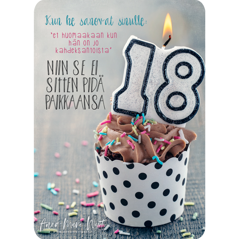 cupcake 18 syntymäpäivä juhla