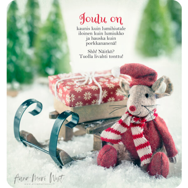 kelkka tonttu joulu hiiri