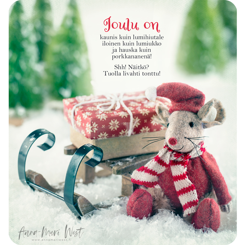 kelkka tonttu joulu hiiri