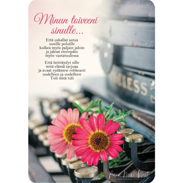 vanha kirjoituskone kukkia