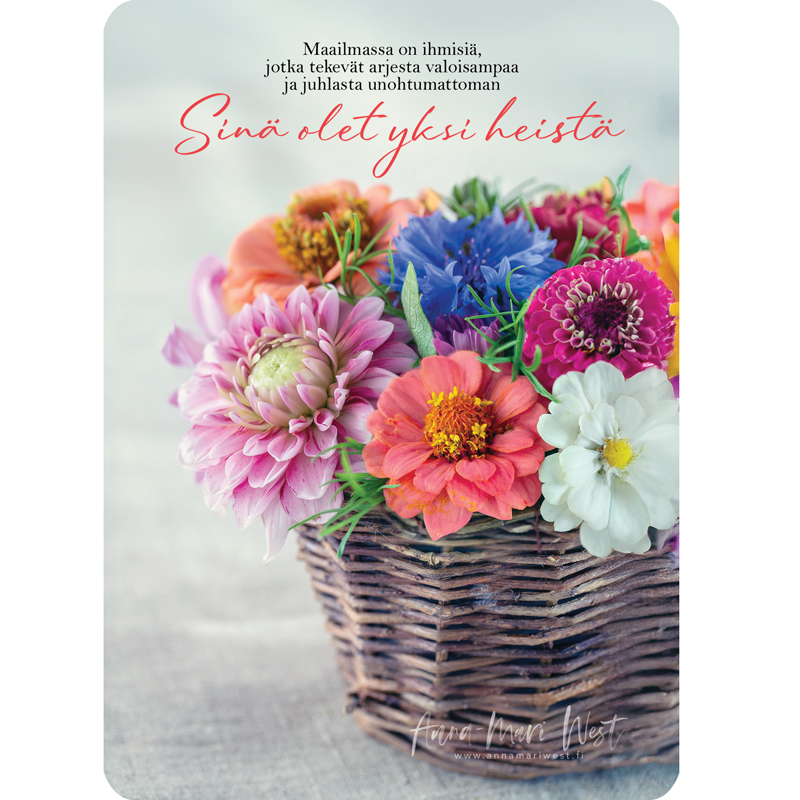 kukkakori kesäkukka daalia kukkakimppu