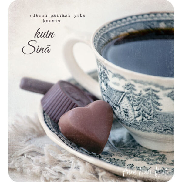 Kahvikuppi suklaa suklaakonvehti