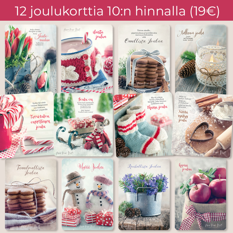 Korttisetti – 1-os. joulukortit 12kpl