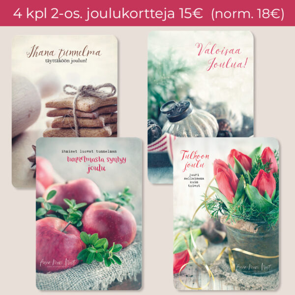 Korttisetti – 2-os. joulukortit 4kpl